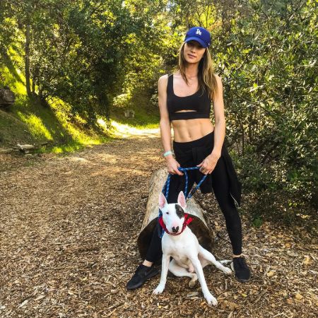 Sonni Pacheco with her dog, at hiking.